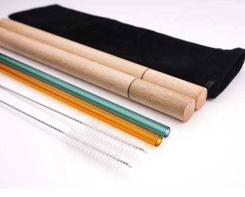 Wholesaler Coloured Fashion Design Food Grade Glass Straw